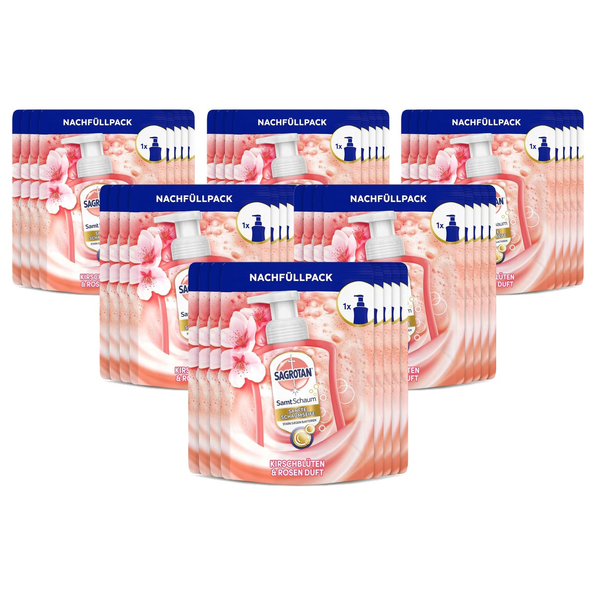 Sagrotan schuimzeep kersenbloesem en roos 8 x 250 ml - 6-pack