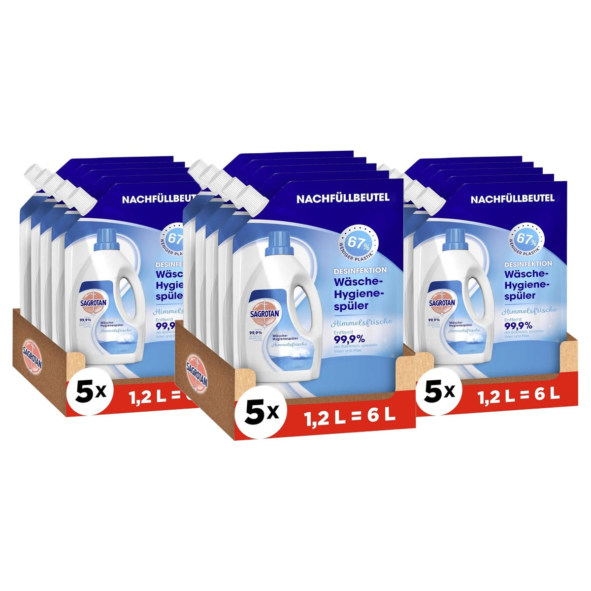 Sagrotan was-hygiënespoeling hemelse frisheid 5 x 1,2 l - 3-pack