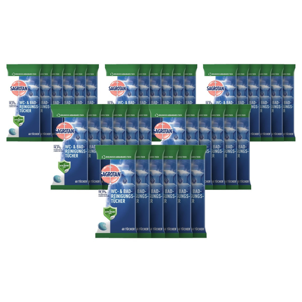 Sagrotan wc-reinigingsdoekjes 6 x 60 doekjes - 6-pack