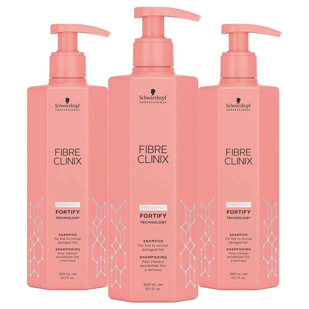 Schwarzkopf Fibre Clinix Fortify Shampoo 300 ml - 3 stuks