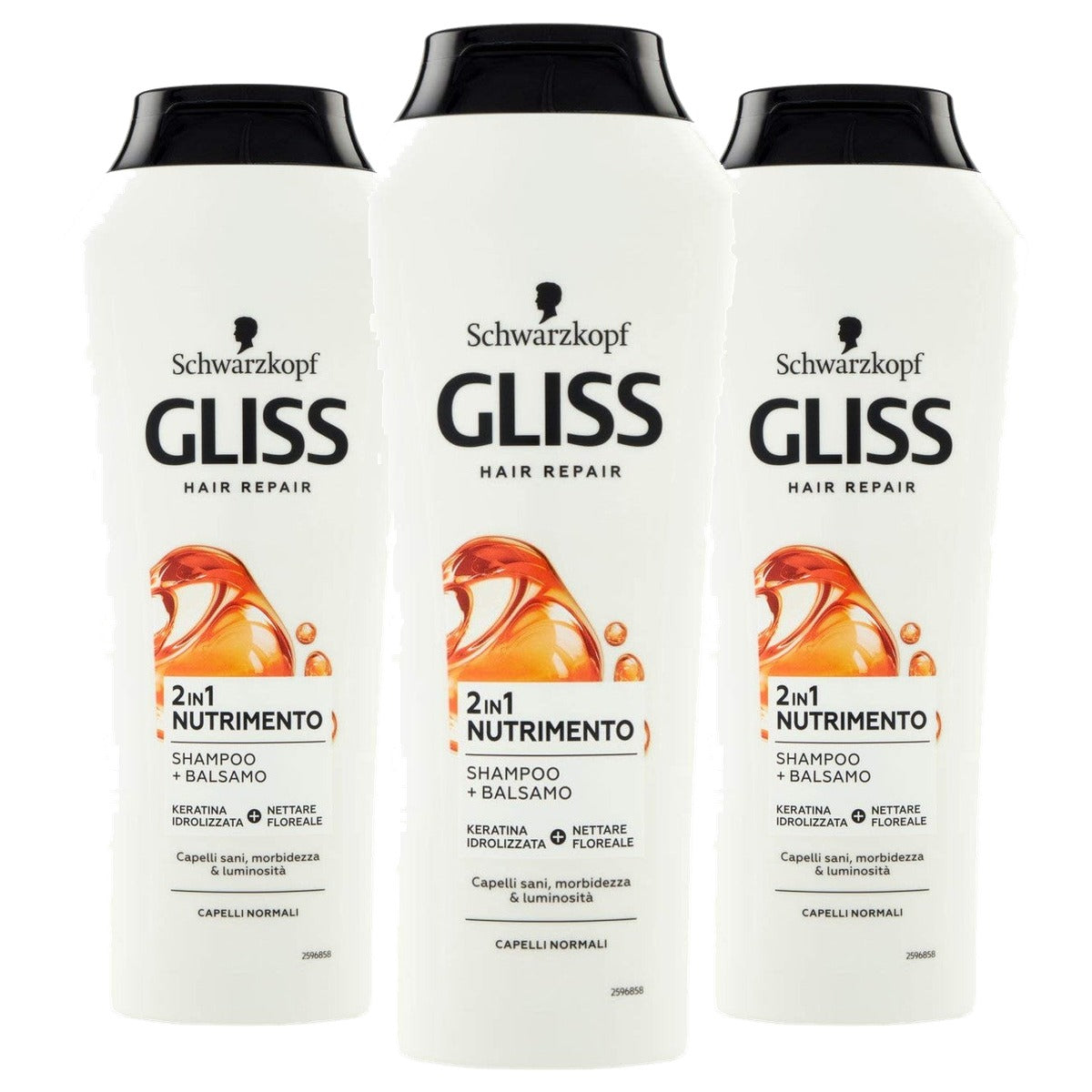 Schwarzkopf Gliss 2-in-1 Shampoo & Conditioner 225 ml - 3 stuks
