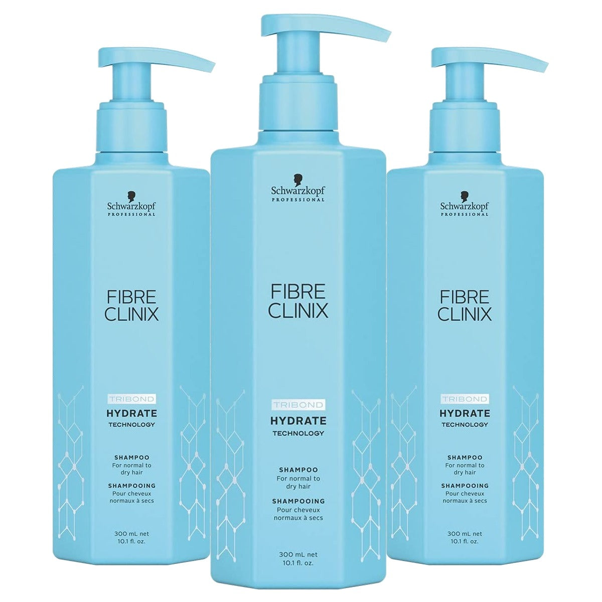 Schwarzkopf Professional Fibre Clinix Hydrate Shampoo 3 stuks
