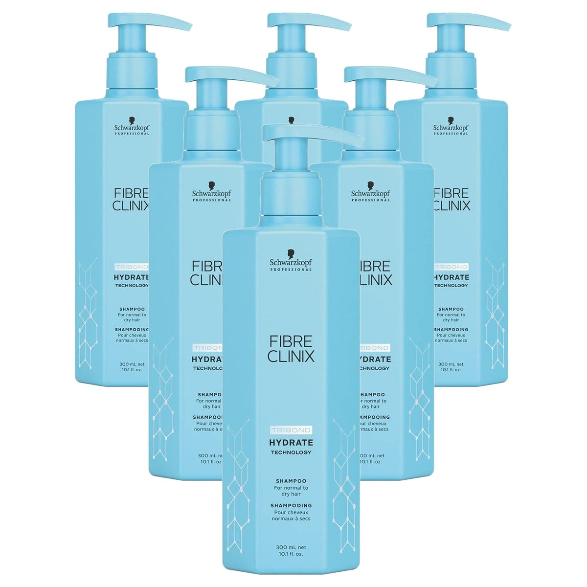 Schwarzkopf Professional Fibre Clinix Hydrate Shampoo - 6 stuks