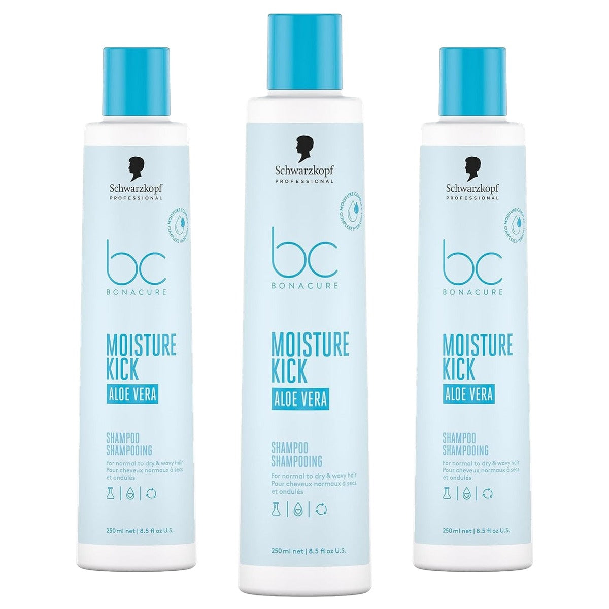 Schwarzkopf Professional Bonacure Moisture Kick Shampoo 250 ml - 3 stuks