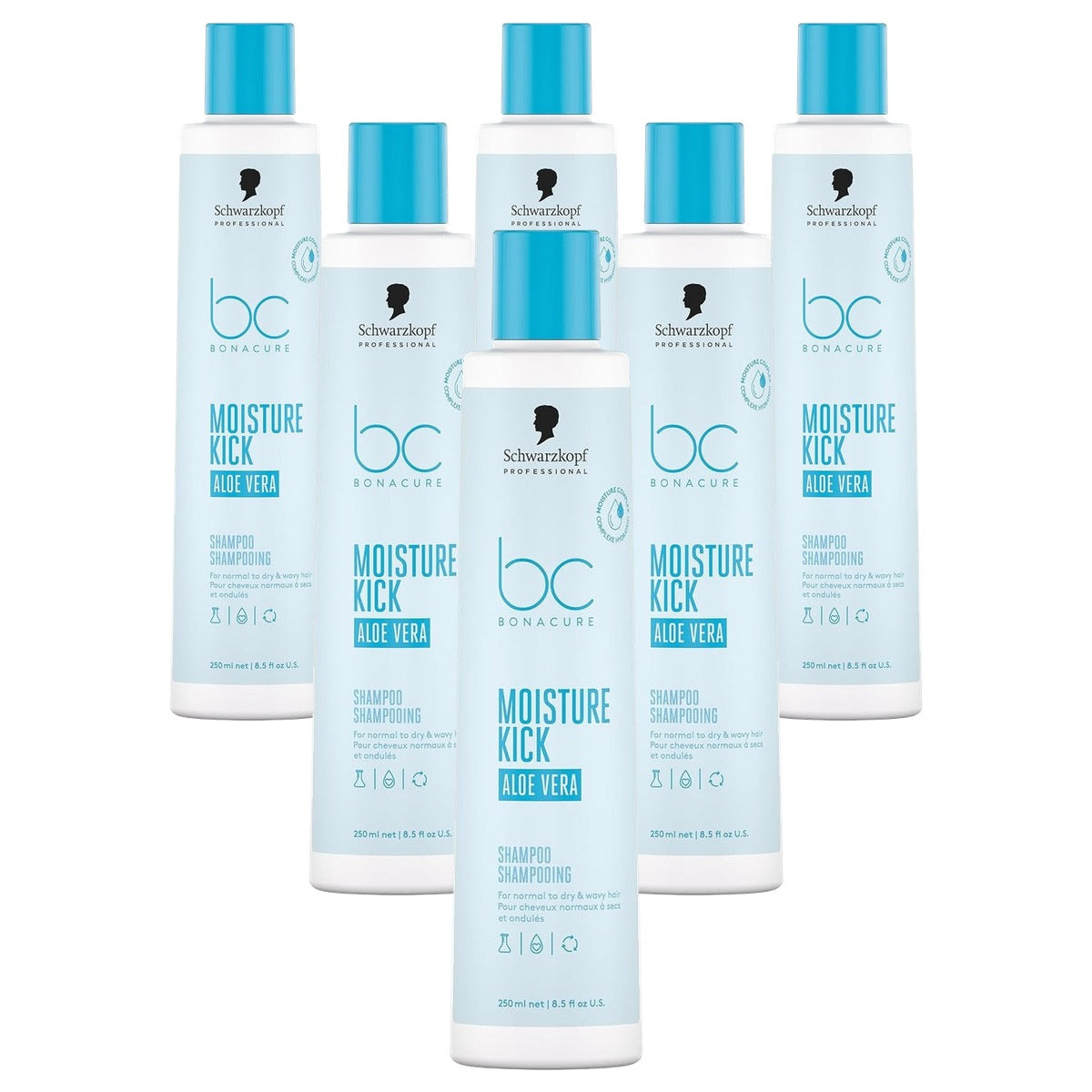 Schwarzkopf Professional Bonacure Moisture Kick Shampoo 250 ml - 6 stuks