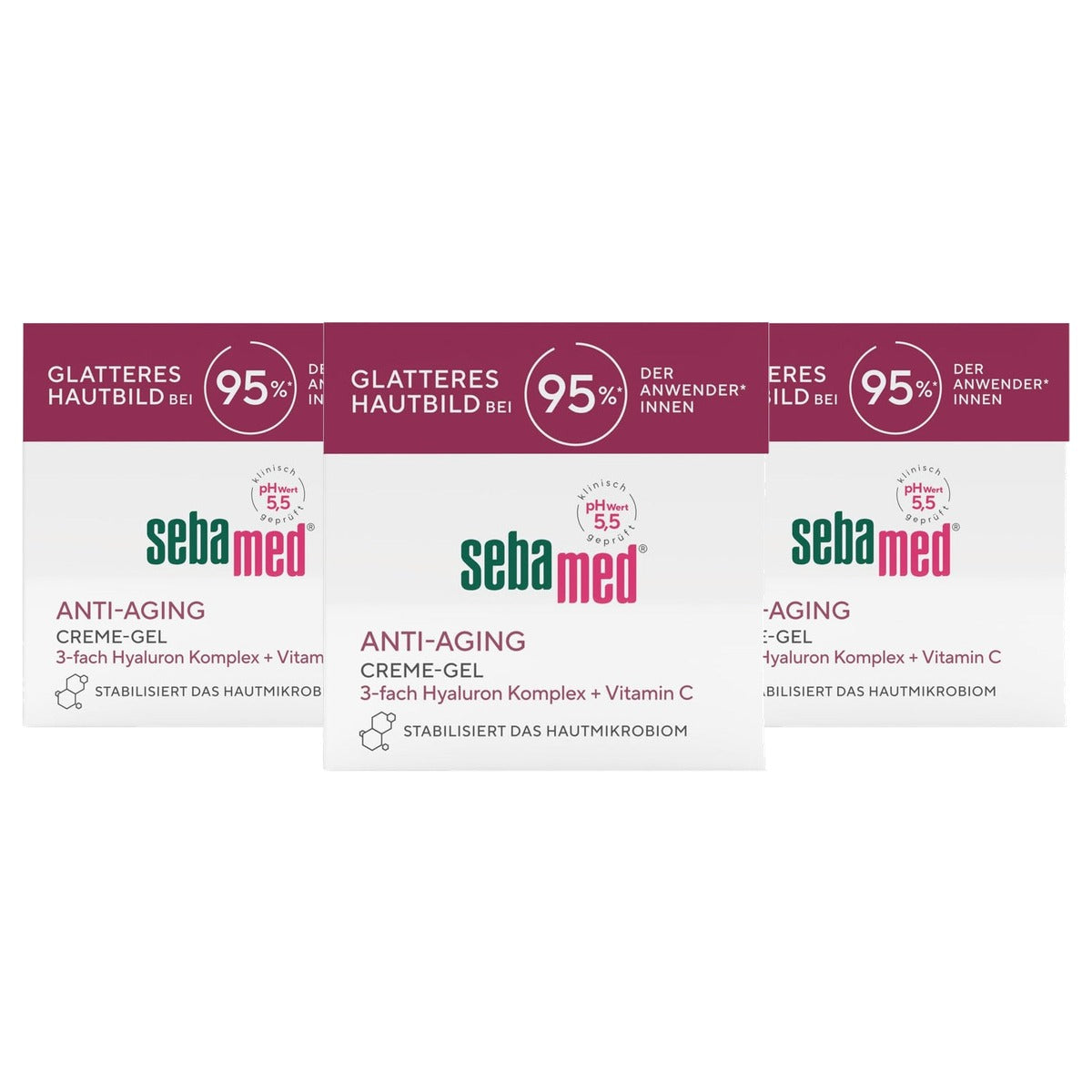 Sebamed Anti-aging gladmakende crèmegel - 3-pack
