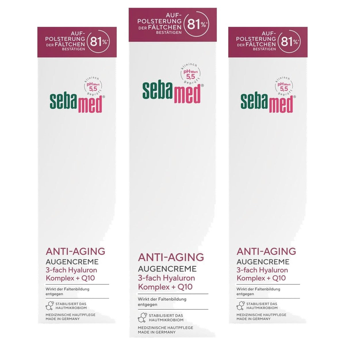 SEBAMED Anti-Aging Oogcrème Q10 3 x 15 ml - Voordeelverpakking