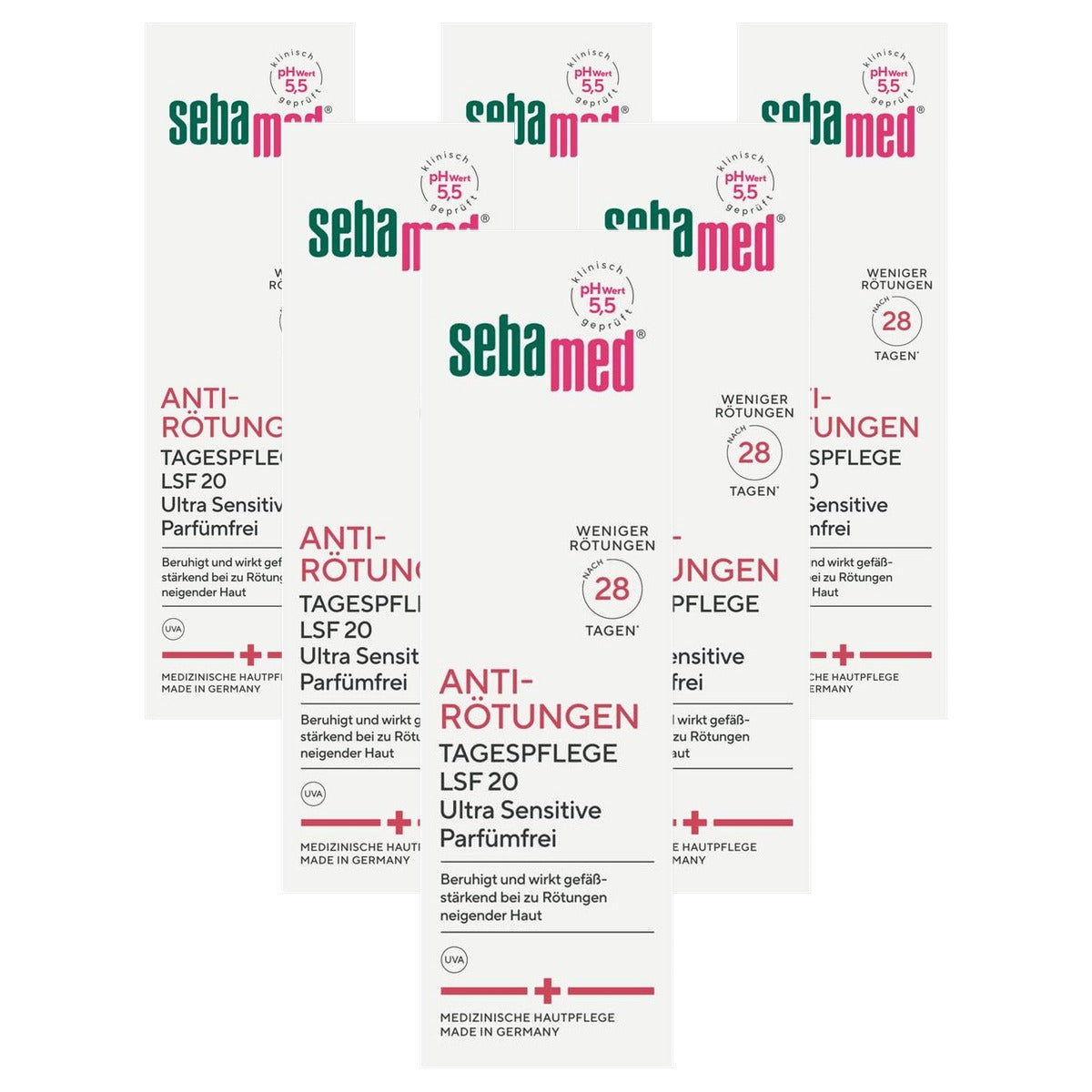 SEBAMED Anti-roodheid dagcrème SPF 20 parfumvrij 6 x 50 ml - Voordeelverpakking