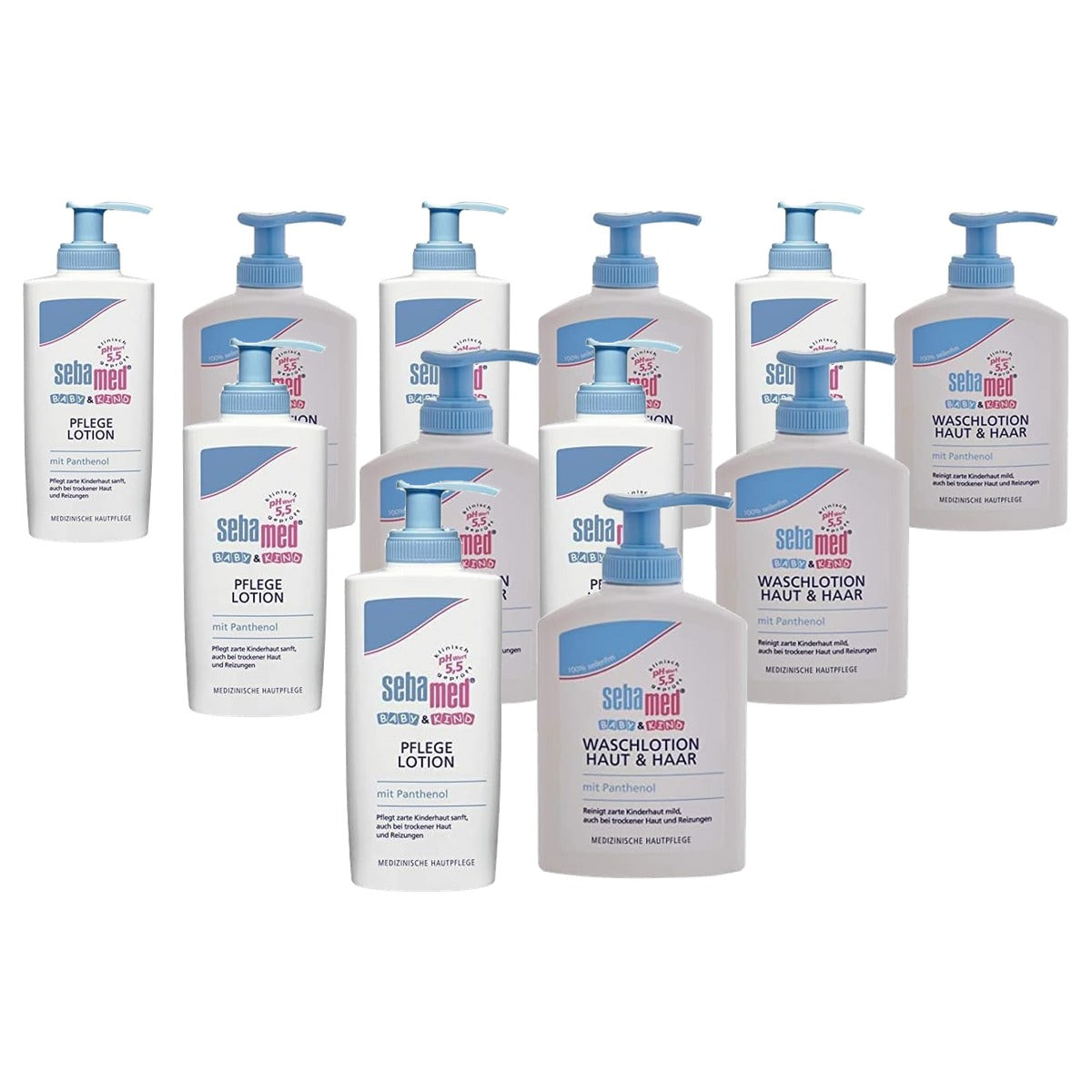 Sebamed Baby & Kind 2 x lotion + 3 x waslotion huid & haar - 6-pack