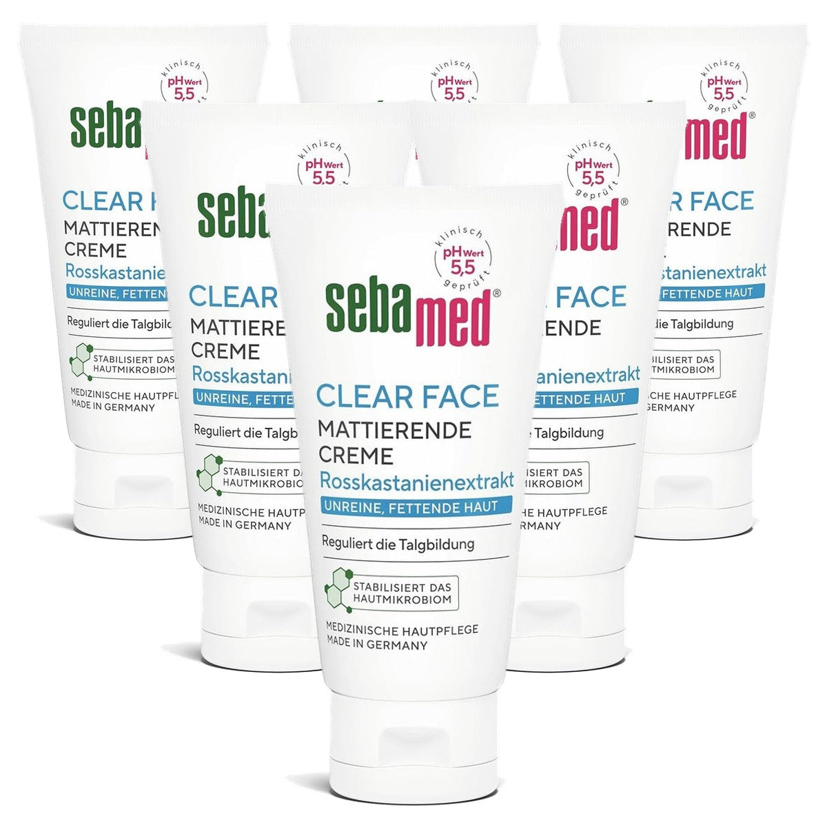 Sebamed Clear Face Matterende dagcrème 6 x 60 g - Voordeelverpakking