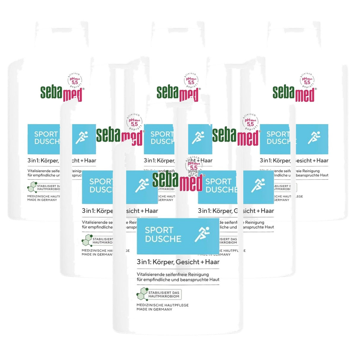 Sebamed Sportdouche 3-in-1 6 x 400 ml - Voordeelverpakking