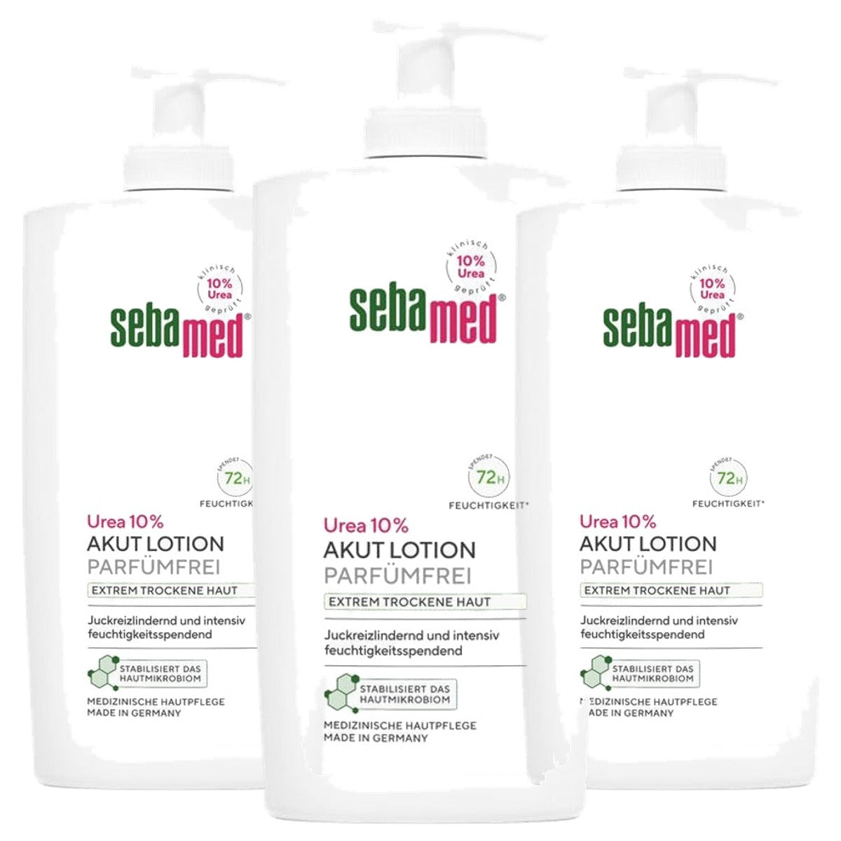 Sebamed Urea 10% acute lotion parfumvrij 3 x 400 ml - Voordeelverpakking