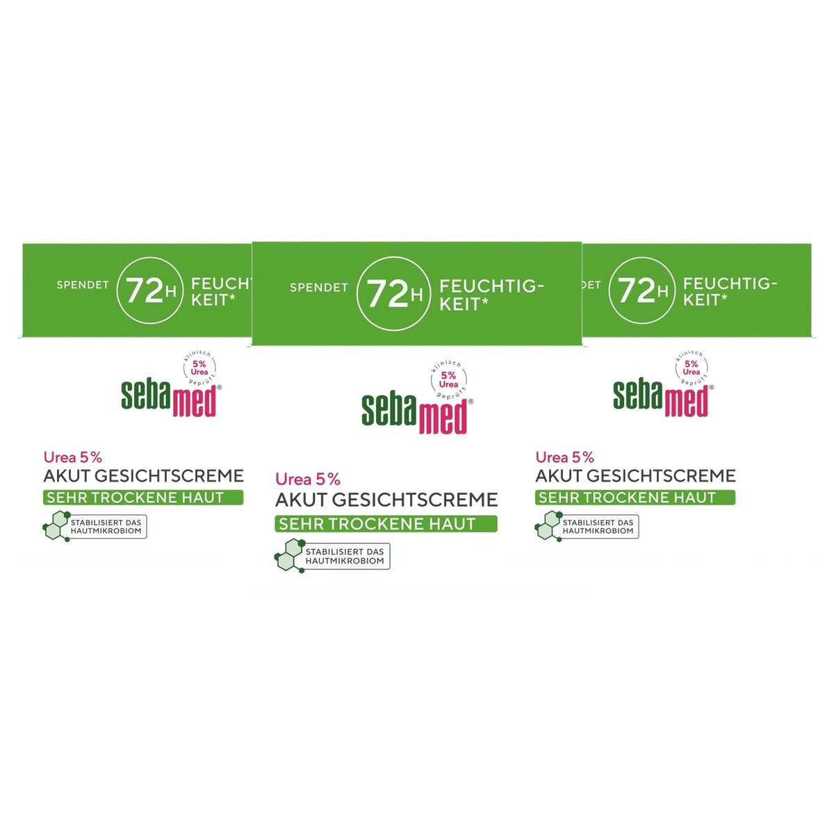 Sebamed Urea 5% acute gezichtscrème 3 x 50 ml - Voordeelverpakking