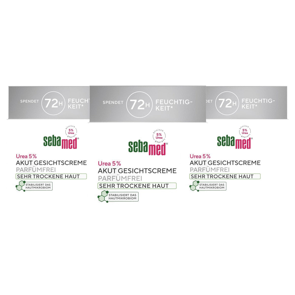 Sebamed Urea 5% Acute Gezichtscrème parfumvrij 3 x 50 ml - Voordeelverpakking