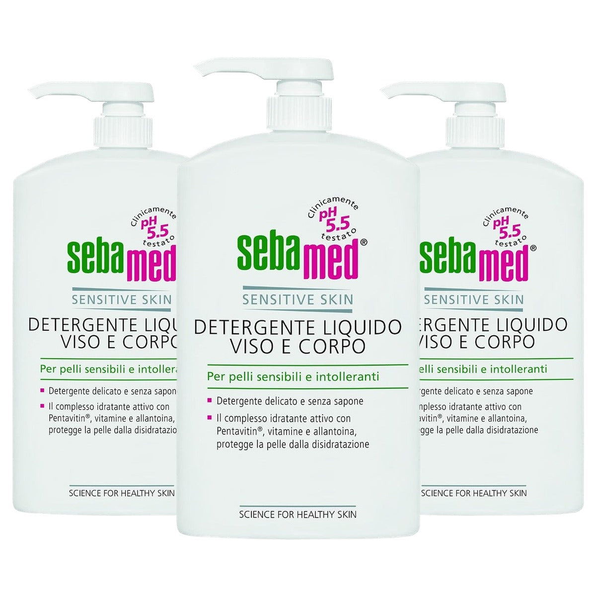 Sebamed Vloeibare reiniger gezicht en lichaam 3 x 1 l - Voordeelverpakking