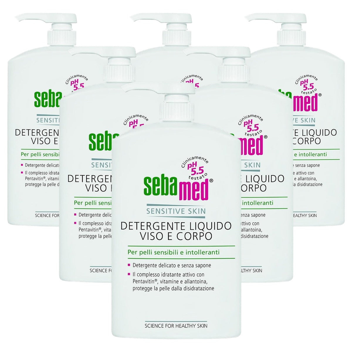 Sebamed Vloeibare reiniger gezicht en lichaam 6 x 1 l - Voordeelverpakking