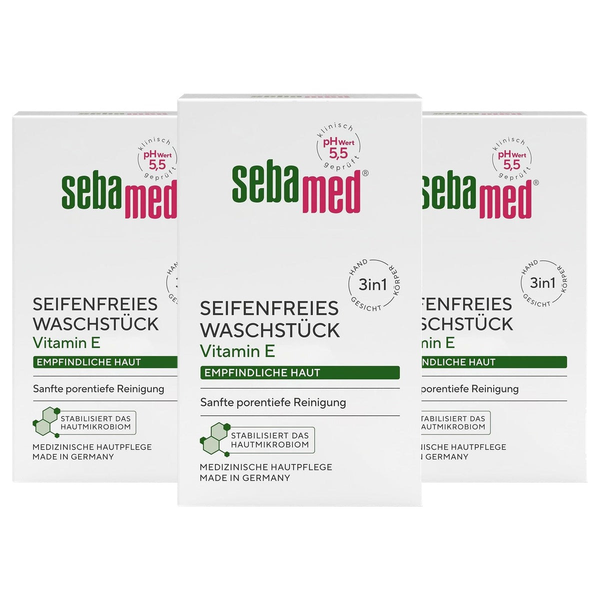 Sebamed Zeepvrij wasstuk 3 x 150 g - Voordeelverpakking