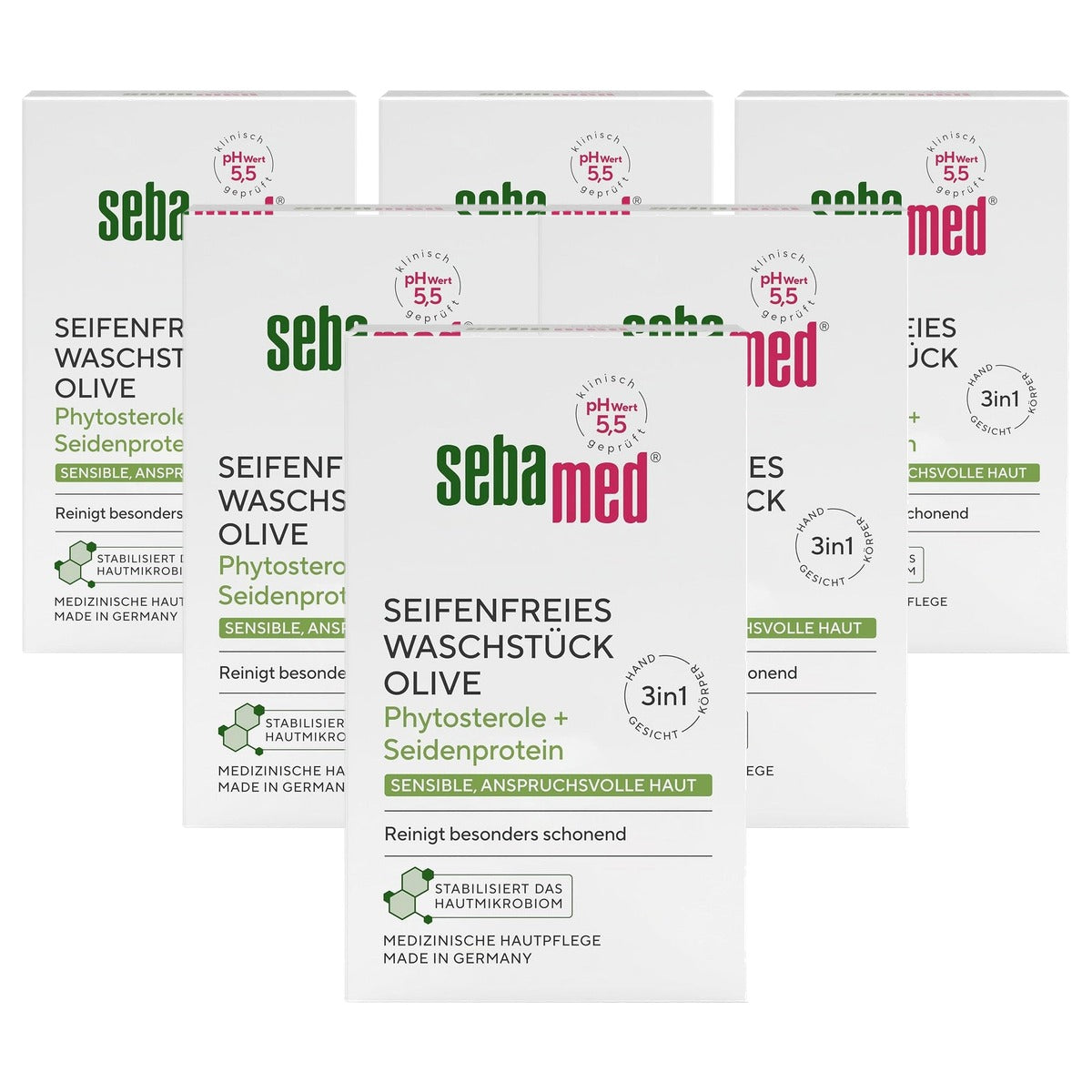 Sebamed Zeepvrij zeepblok olijf 6 x 150 g - Voordeelverpakking
