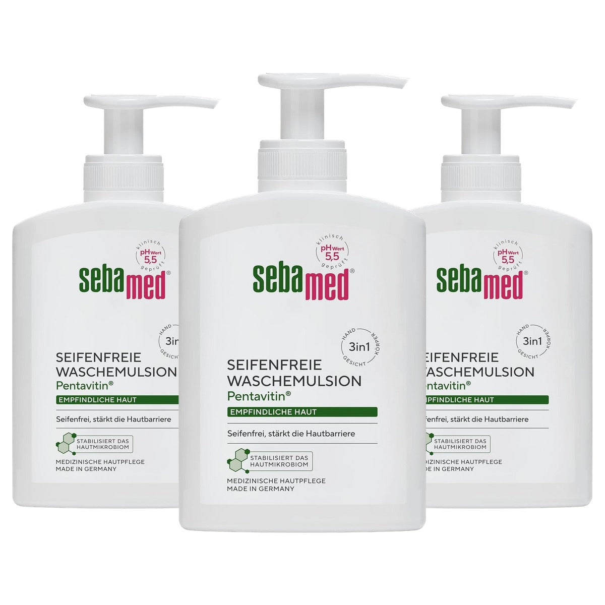 Sebamed Zeepvrije wasemulsie met dispenser 3 x 200 ml - Voordeelverpakking
