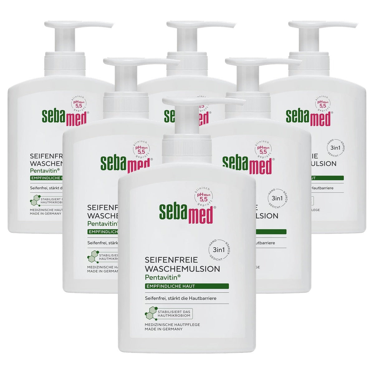 Sebamed Zeepvrije wasemulsie met dispenser 6 x 200 ml - Voordeelverpakking