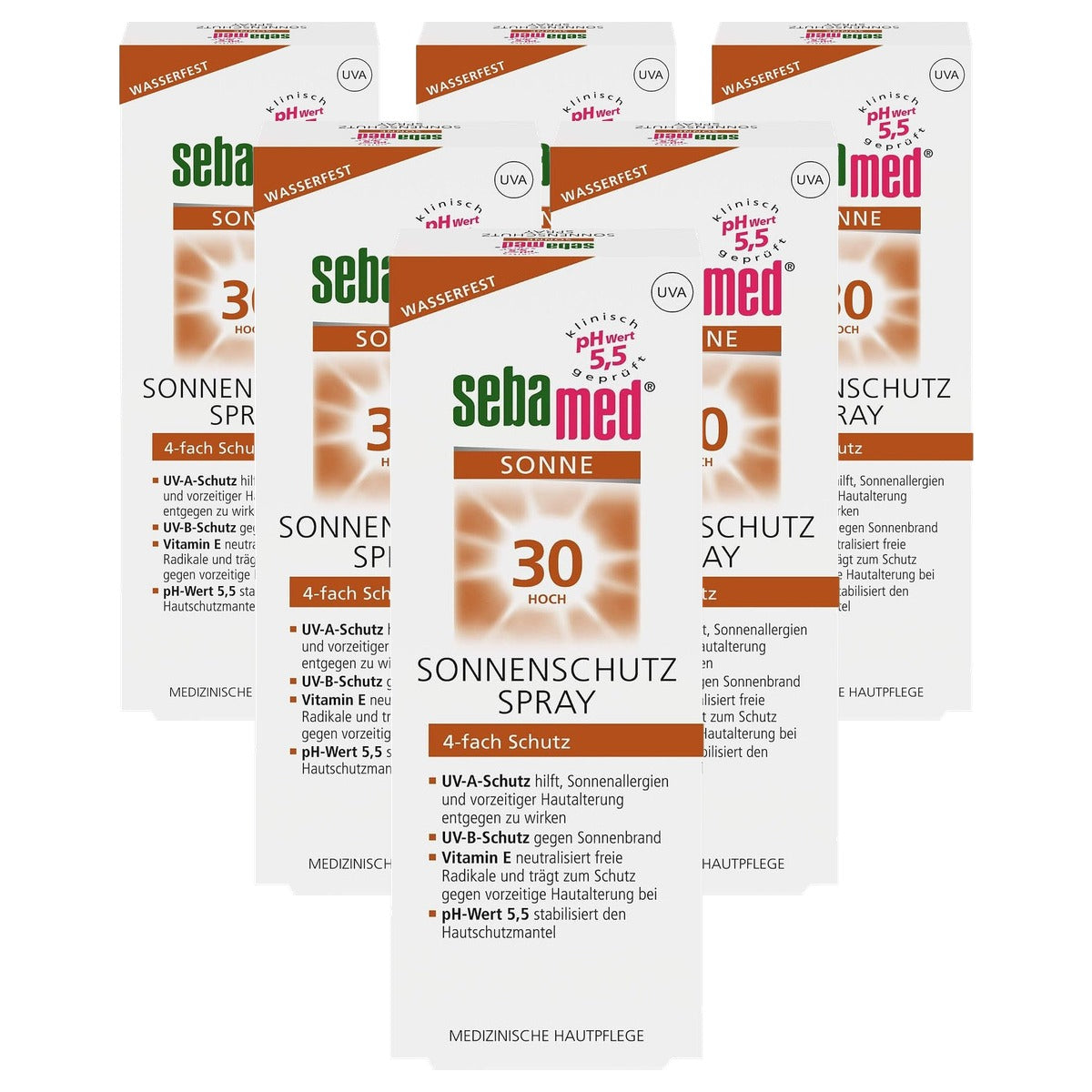 Sebamed Zonnebrandspray SPF 30, 150 ml oplossing 6 x 150 ml - Voordeelverpakking