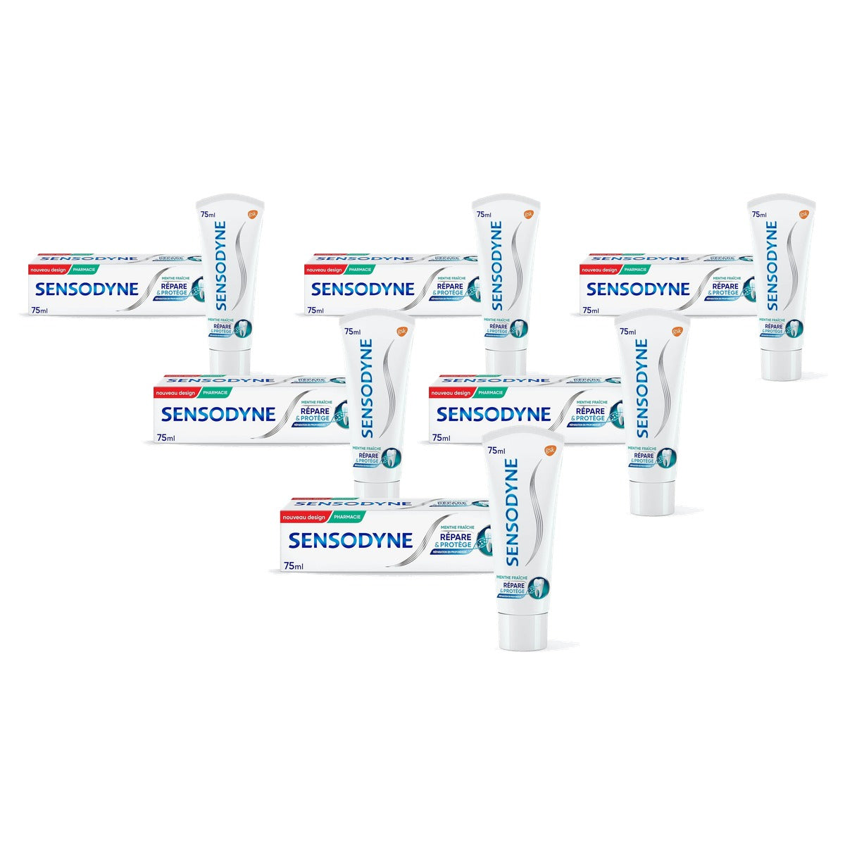 Sensodyne Tandpasta Repareert & Beschermt Verse Munt 6 x 75 ml - Voordeelverpakking