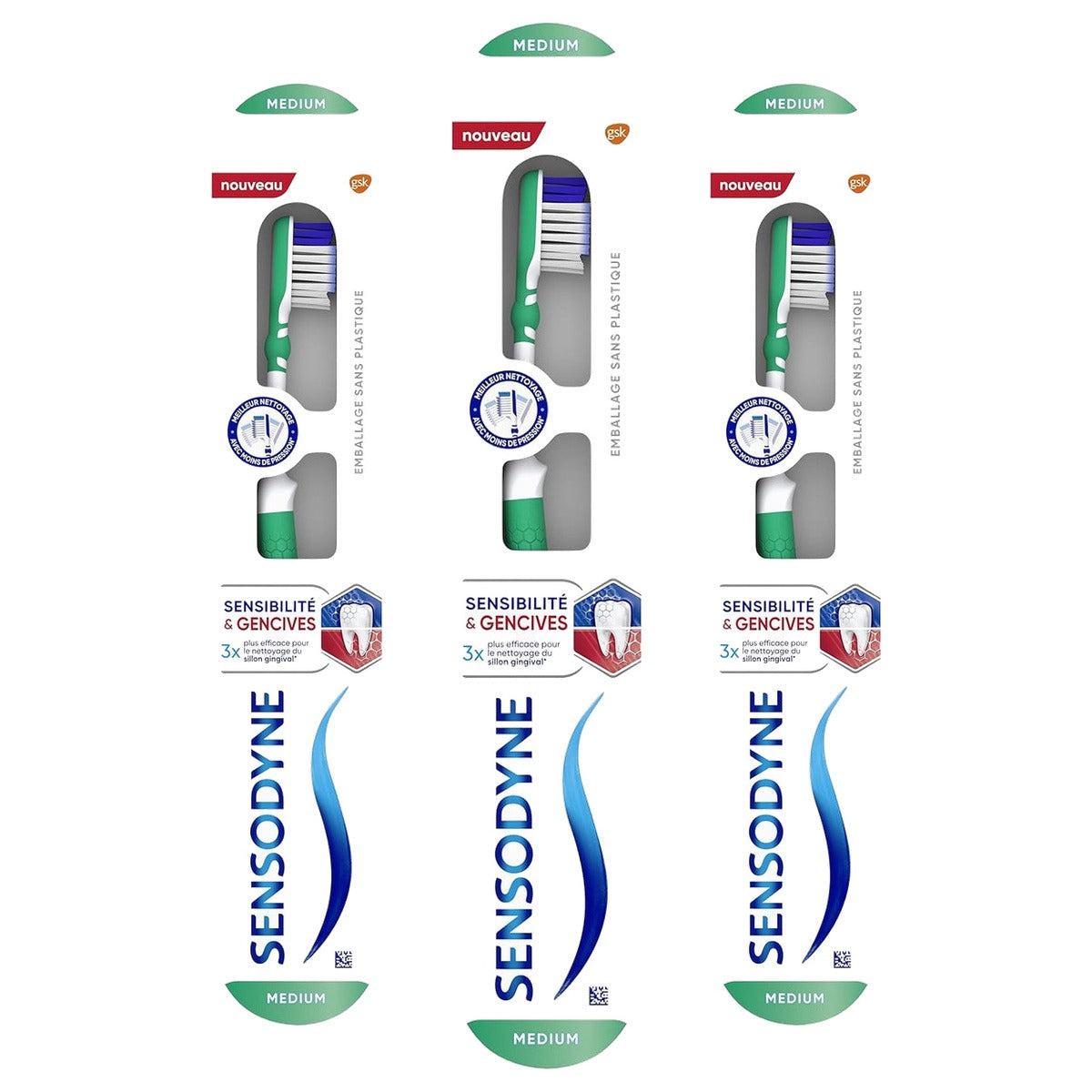 Sensodyne Tandenborstel Sensibility & Gencives Medium - 3-pack