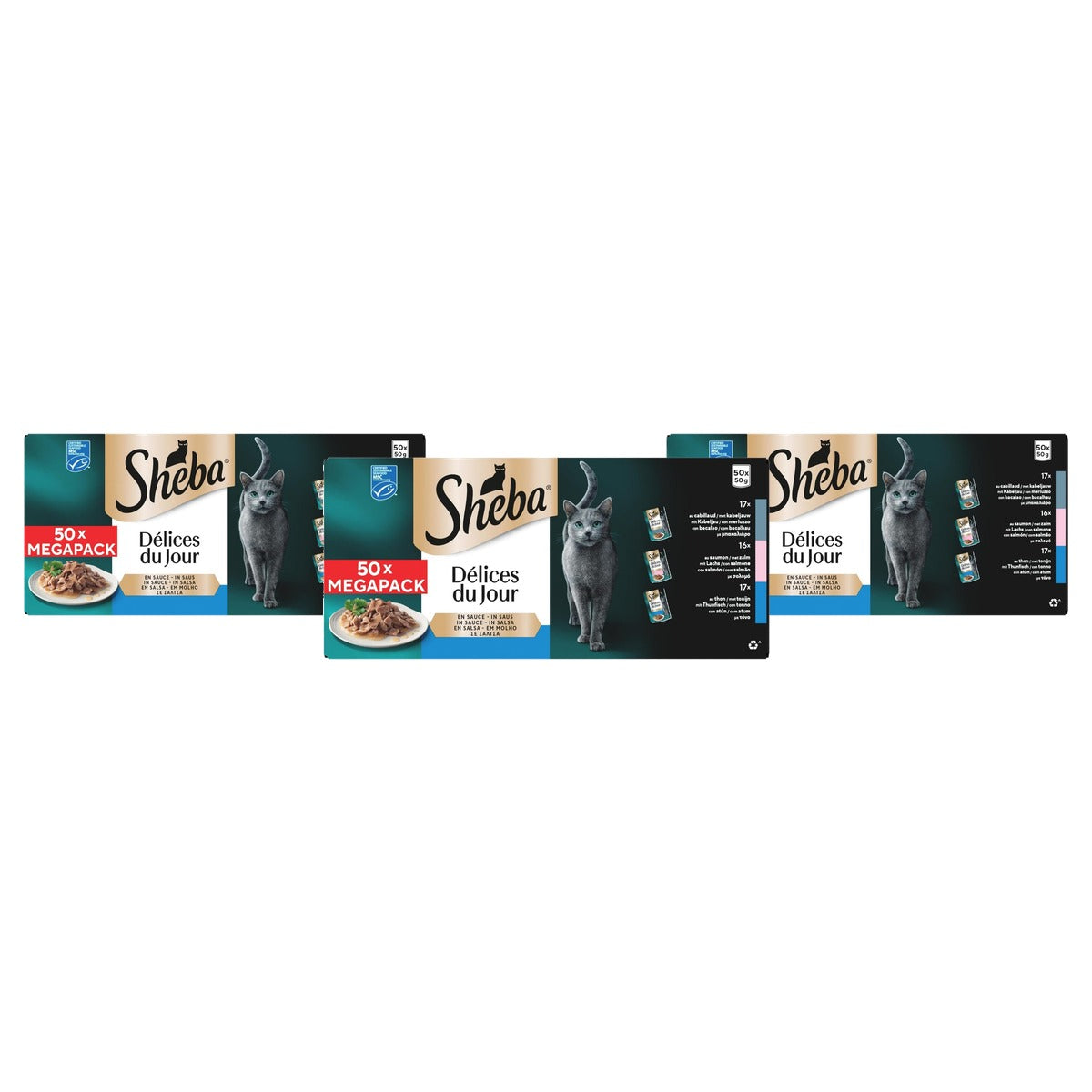 Sheba CATCARE Fresh & Fine natvoer kattenvoer vis in saus 50 x 50 g - 3-pack