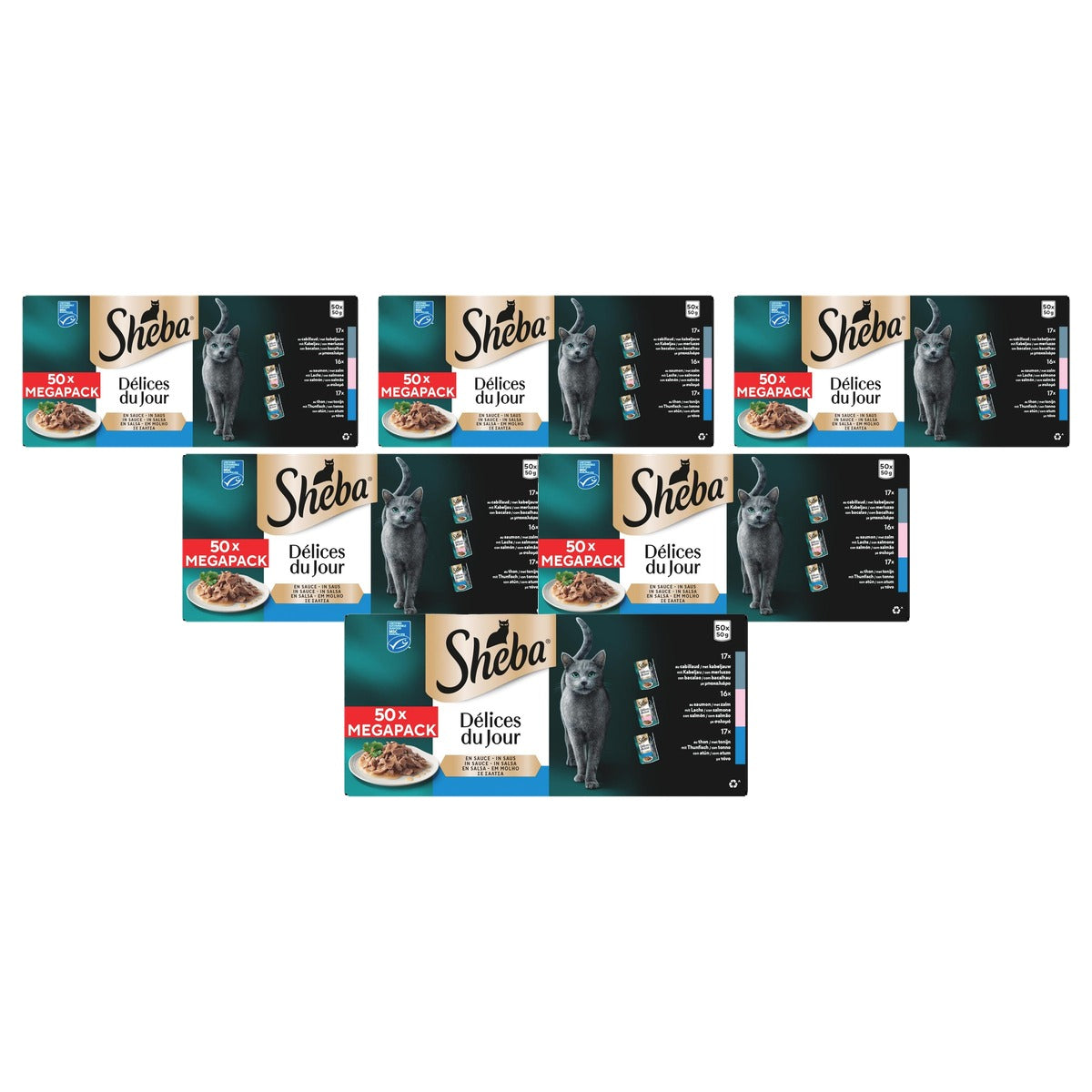 Sheba CATCARE Fresh & Fine natvoer kattenvoer vis in saus 50 x 50 g - 6-pack