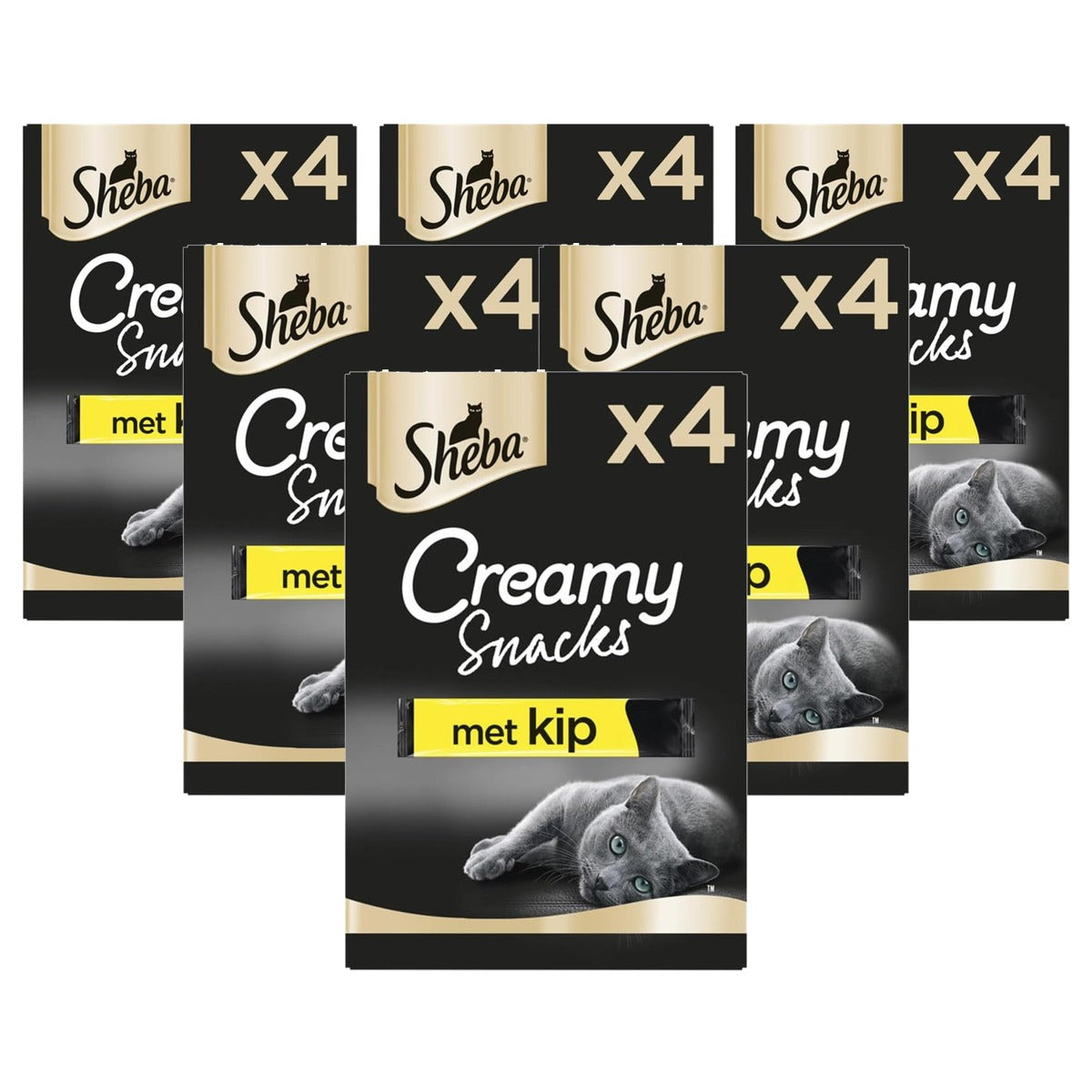 Sheba Creamy Snacks kattensnack Kip 4 x 12 g - 6-pack