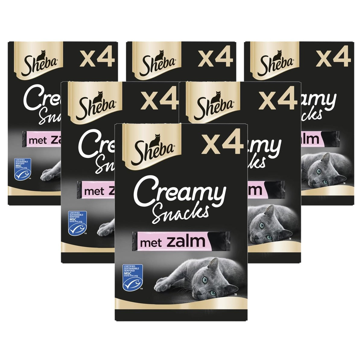Sheba Creamy Snacks kattensnack zalm 11 x 4x12 g - 6-pack