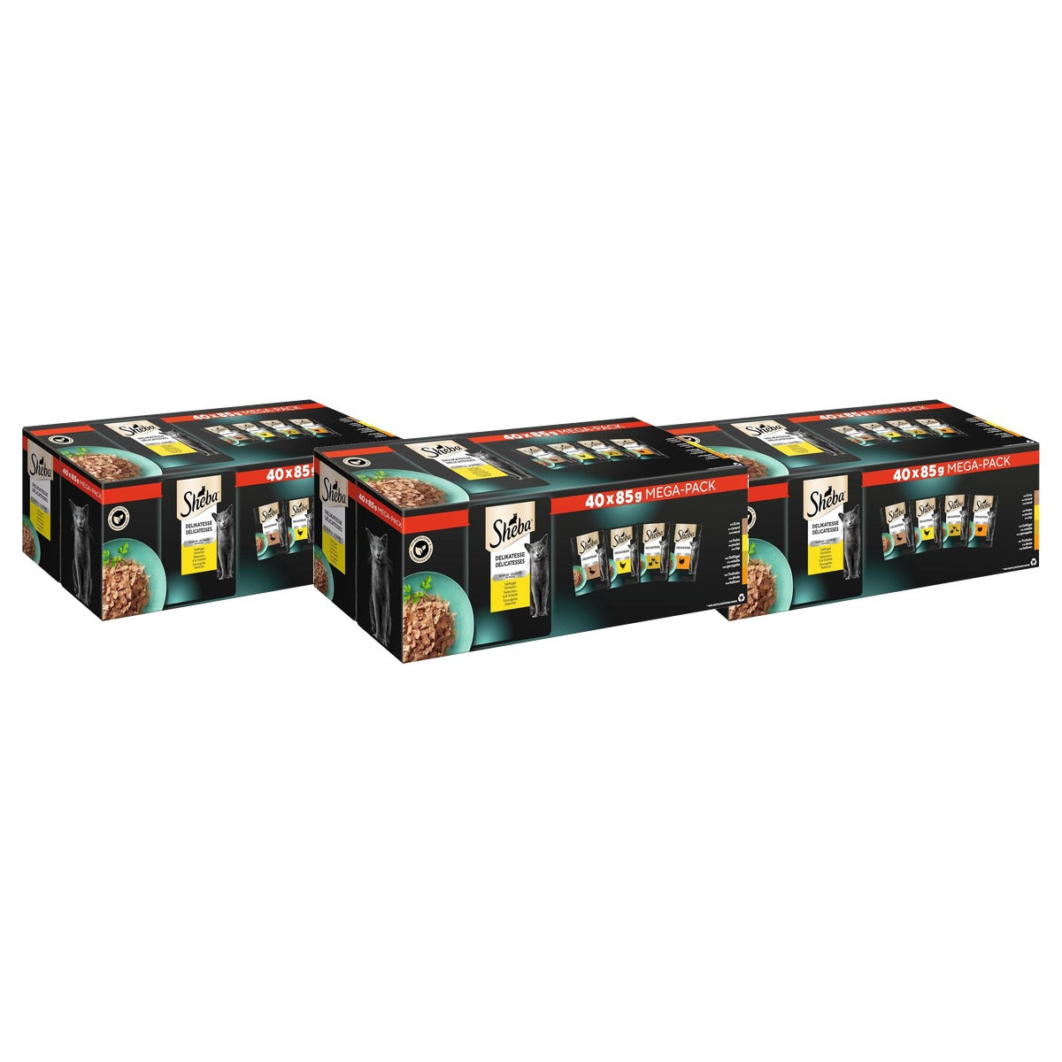 Sheba Delicatesse in gelei natvoer kattenvoer gevogelte 40 x 85 g - 3-pack