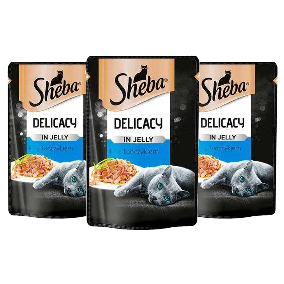 Sheba Delikatesse natvoer kattenvoer tonijn in gelei 85 g - 3-pack