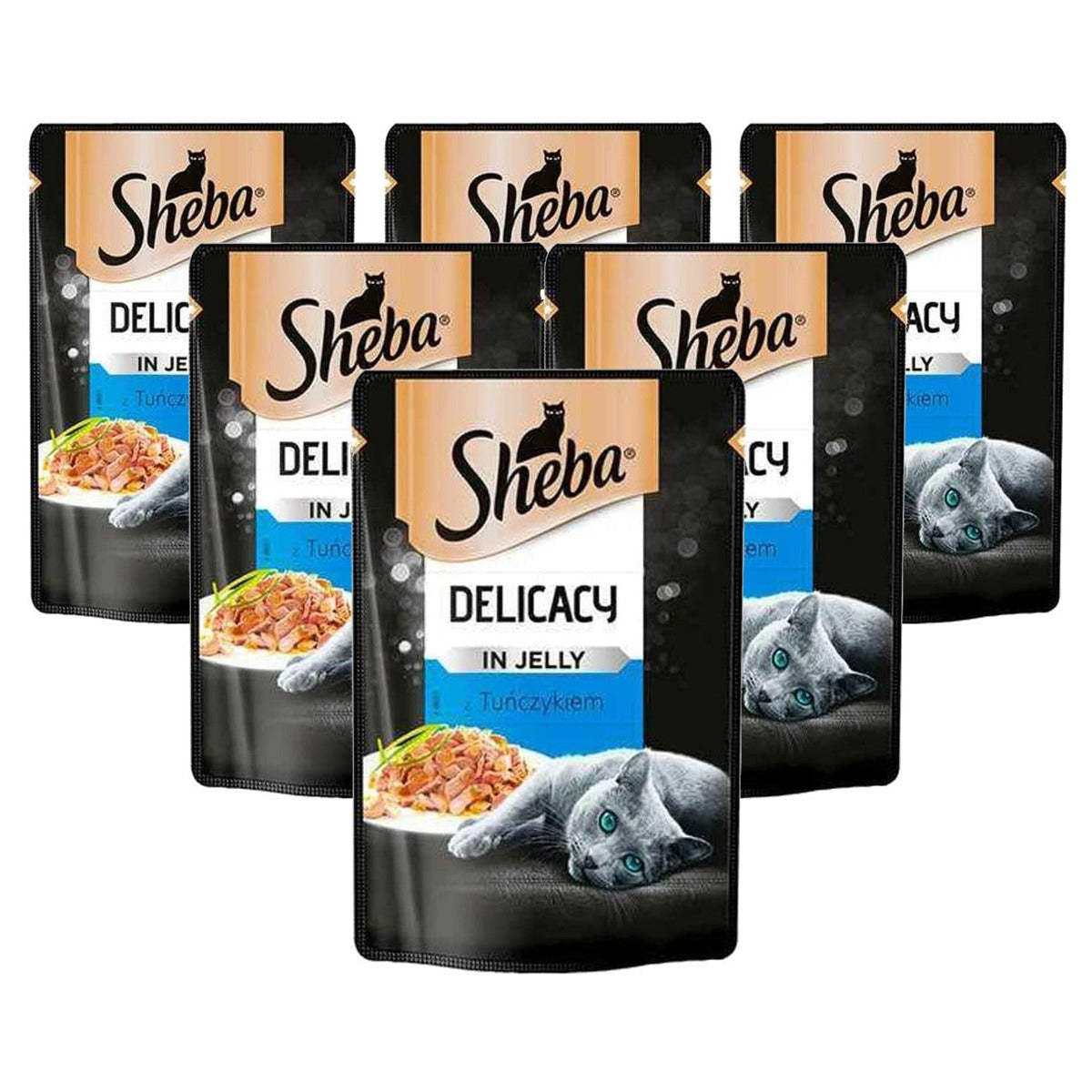 Sheba Delikatesse natvoer kattenvoer tonijn in gelei 85 g - 6-pack