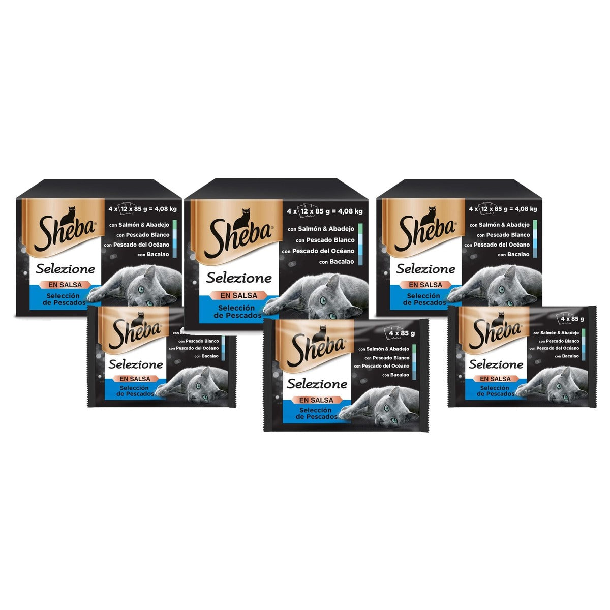 Sheba Essentia Ocean natvoer kattenvoer viskeuze 48 x 85 g - 3-pack