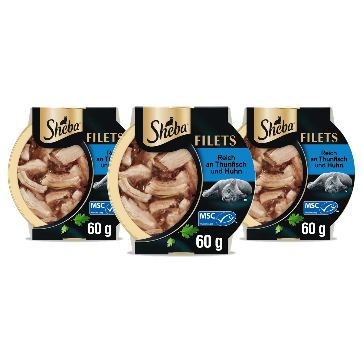Sheba Filets natvoer kattenvoer kip en tonijn 16 x 60 g - 3-pack