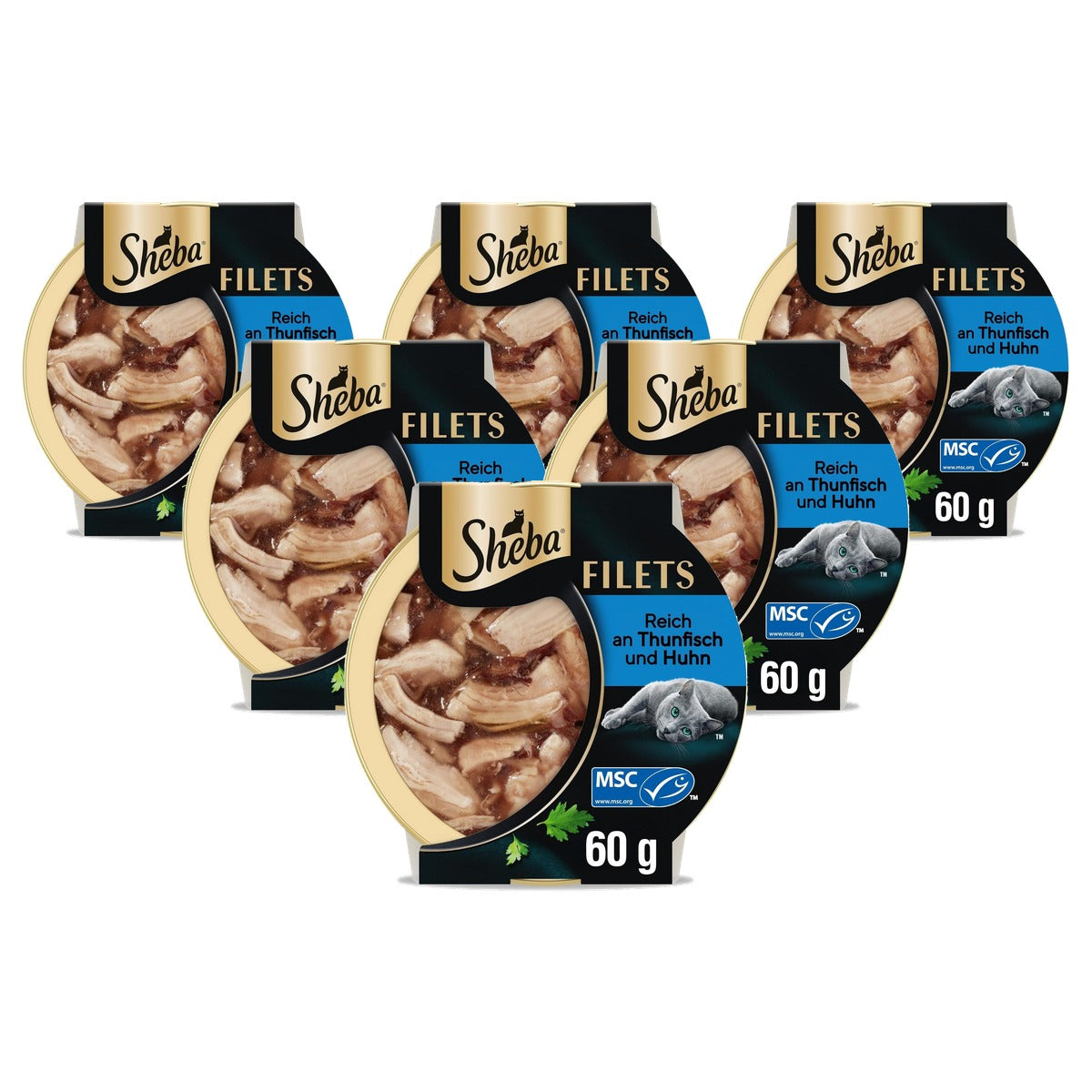 Sheba Filets natvoer kattenvoer kip en tonijn 16 x 60 g - 6-pack
