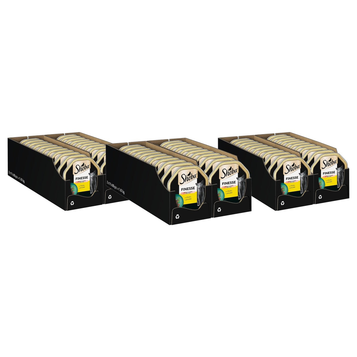 Sheba Finesse Fine pate natvoer kattenvoer kip 22 x 85 g - 3-pack