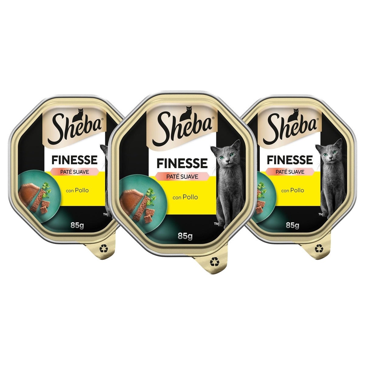 Sheba Finesse natvoer kattenvoer kip 85 g - 3-pack