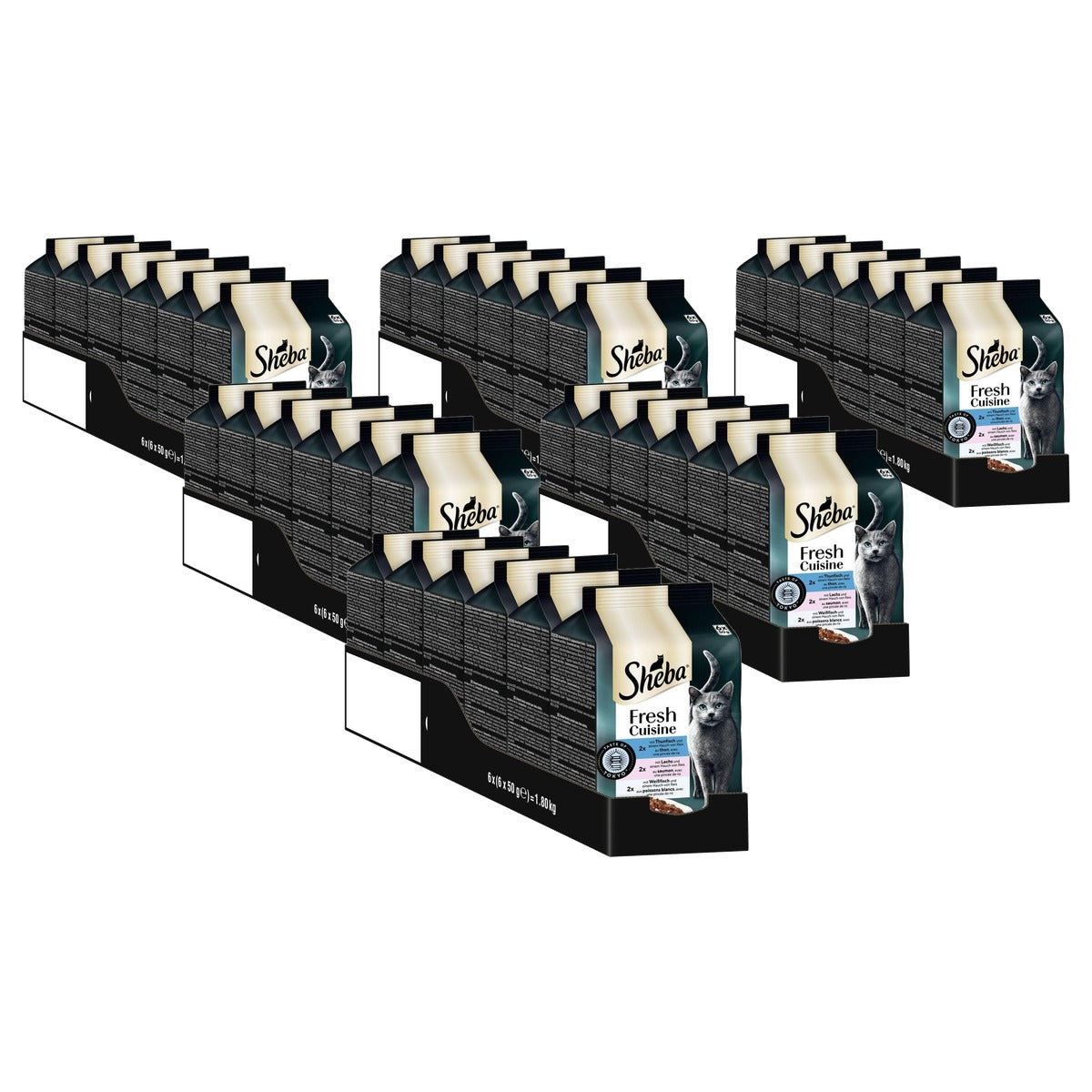 Sheba Fresh Cuisine natvoer kattenvoer tonijn en zalm 6 x 6 x 50 g - 6-pack