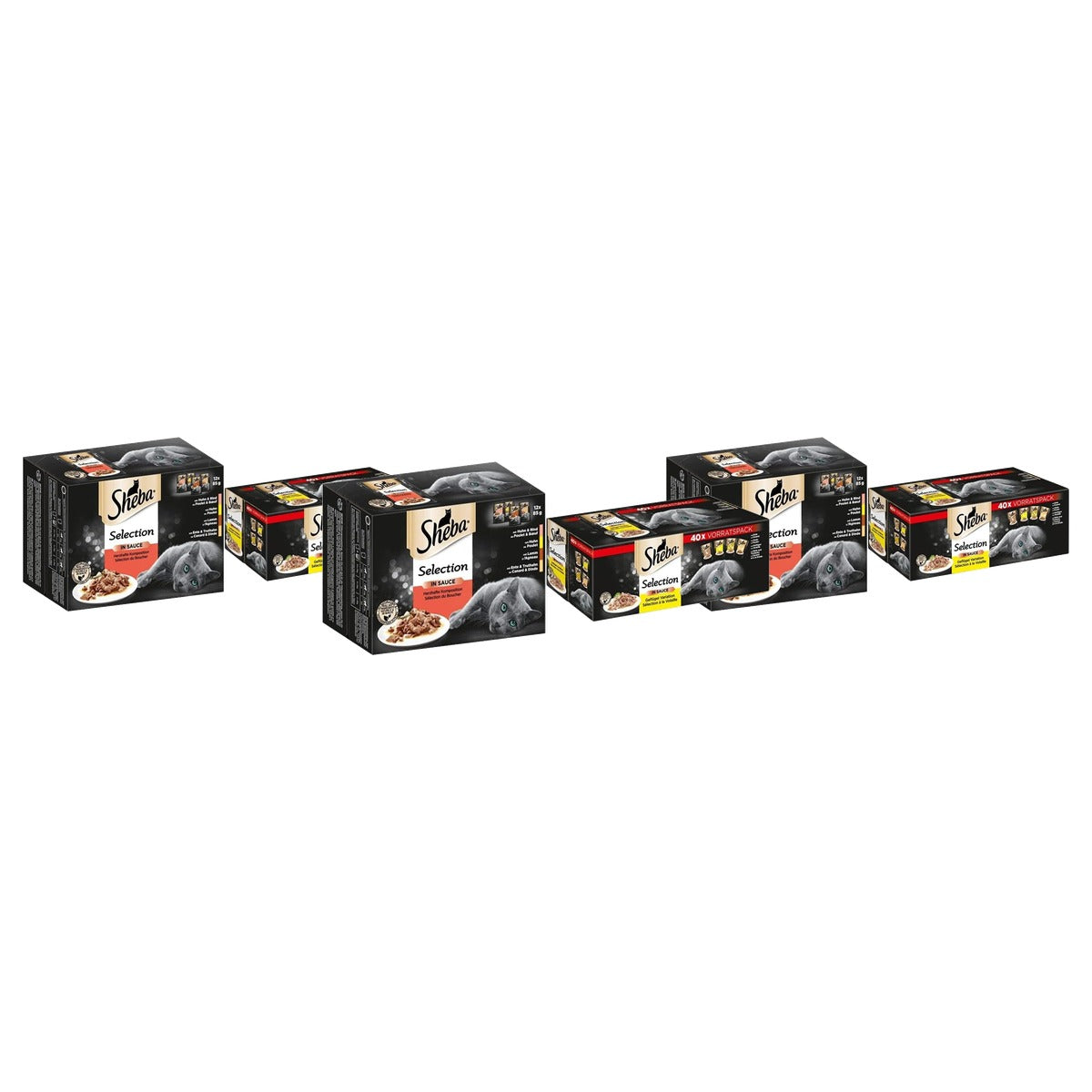 Sheba kattenvoer Rund-Kip-Kalkoen-Lam 48 x 85 g - 3-pack