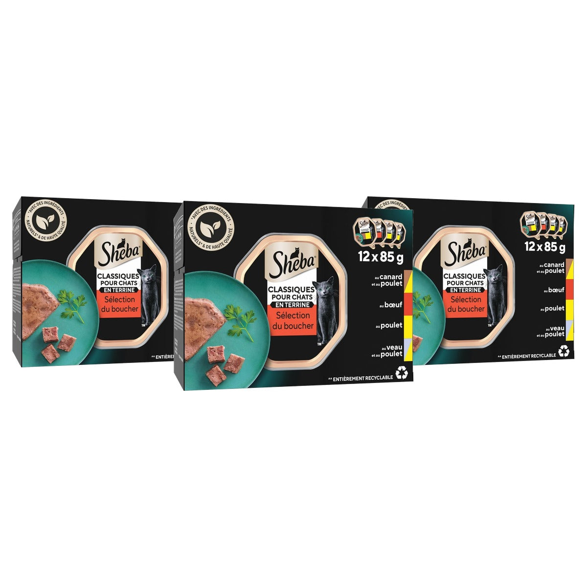 Sheba Klassieke Terrine natvoer kattenvoer 4 soorten 12 x 85 g - 3-pack