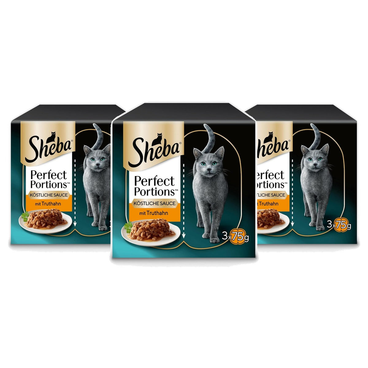Sheba Perfect Portions natvoer kattenvoer kalkoen 8 x 3 x (2 x 375 g) - 3-pack