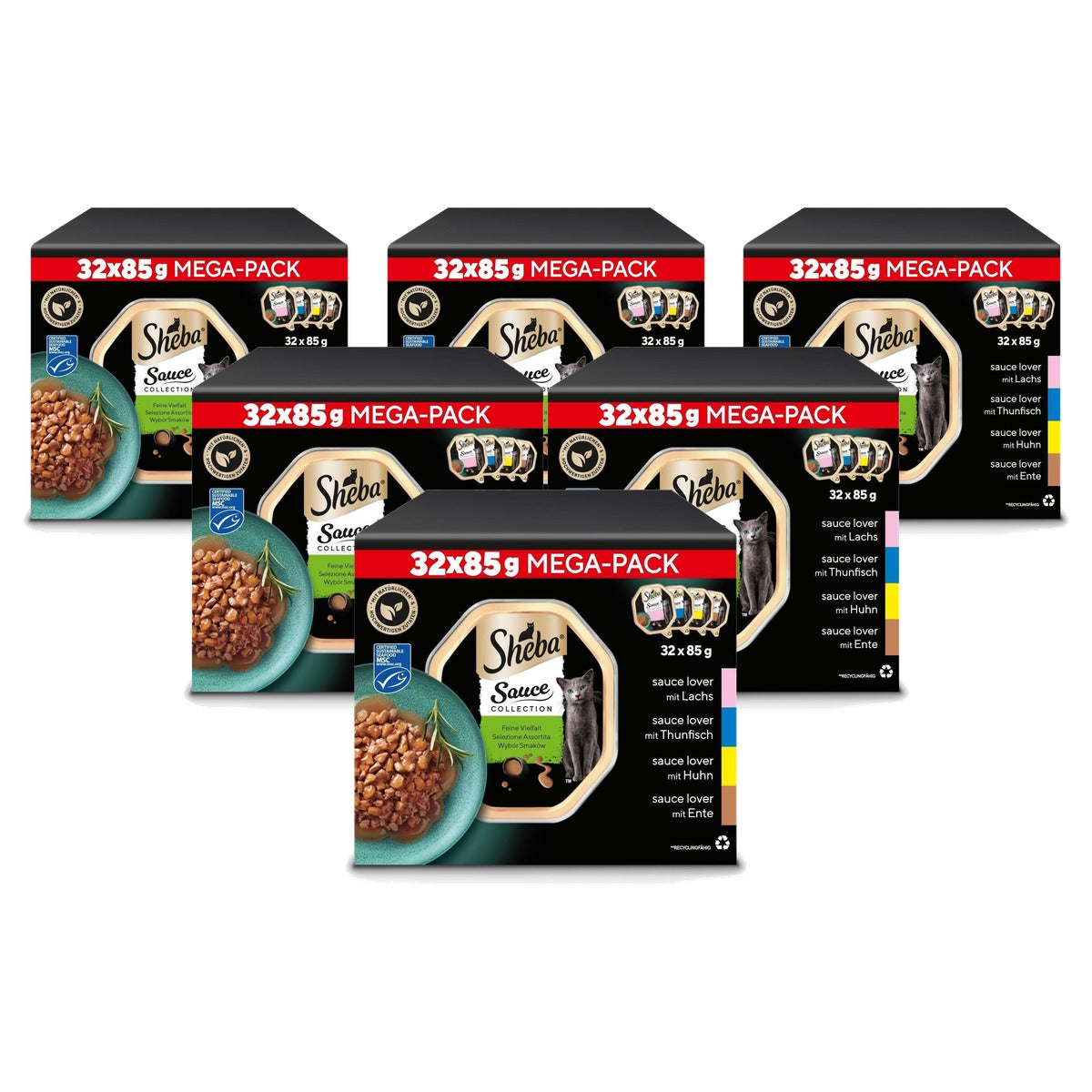 Sheba Sauce Collection natvoer kattenvoer fijne diversiteit 32 x 85 g - 6-pack
