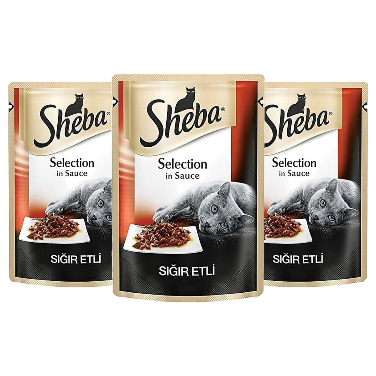 Sheba Saus Collection Lover natvoer kattenvoer rundvlees 85 g - 3-pack