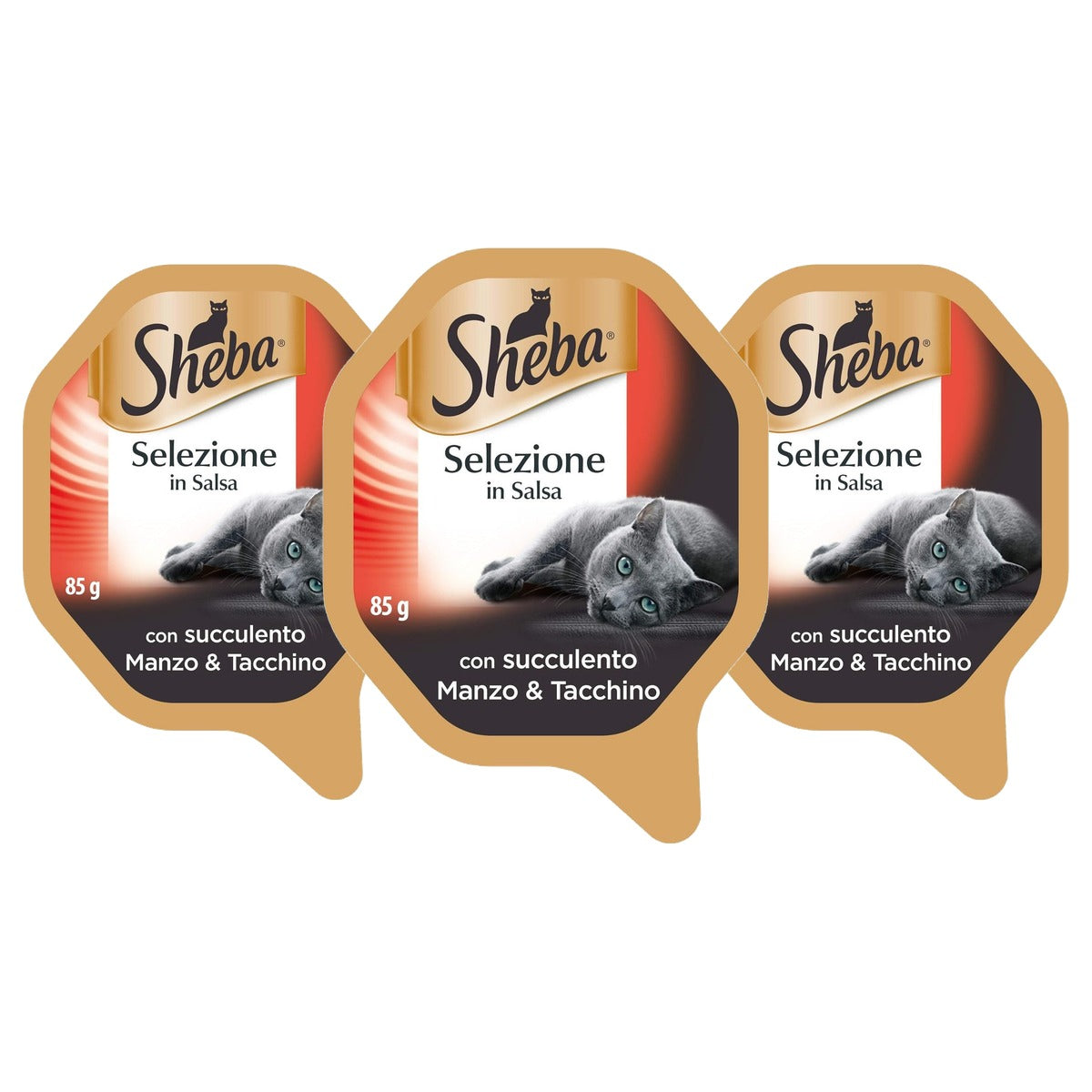 Sheba Selectie in Saus natvoer kattenvoer rundvlees & kalkoen 22 x 85 g - 3-pack