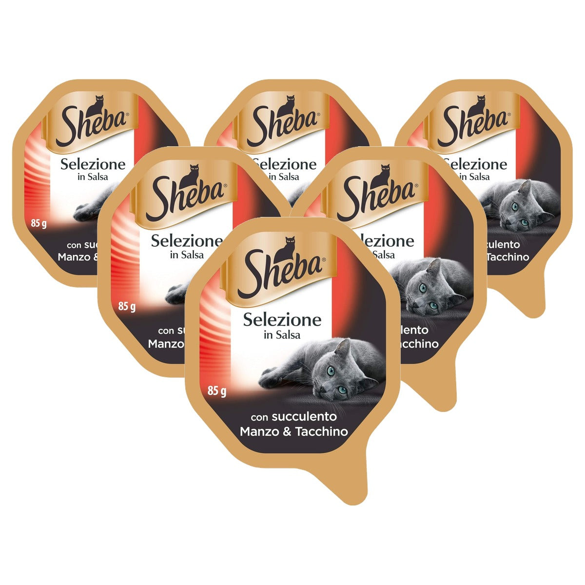 Sheba Selectie in Saus natvoer kattenvoer rundvlees & kalkoen 22 x 85 g - 6-pack