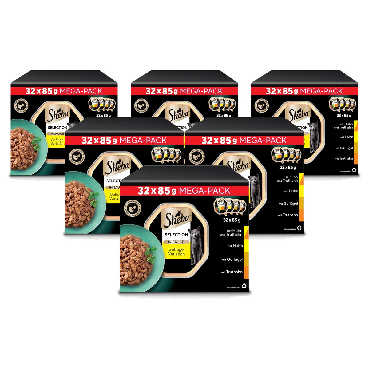 Sheba Selection natvoer kattenvoer gevogelte variatie 32 x 85 g - 6-pack