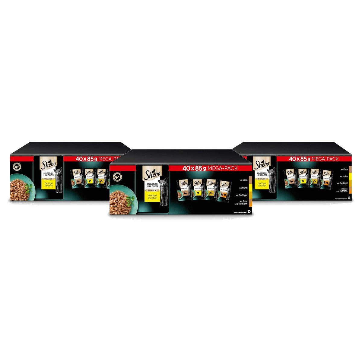 Sheba Selection natvoer kattenvoer gevogelte variatie 40 x 85 g - 3-pack