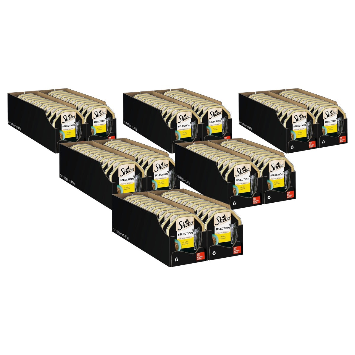 Sheba Selection in Sauce natvoer kattenvoer kip 22 x 85 g - 6-pack
